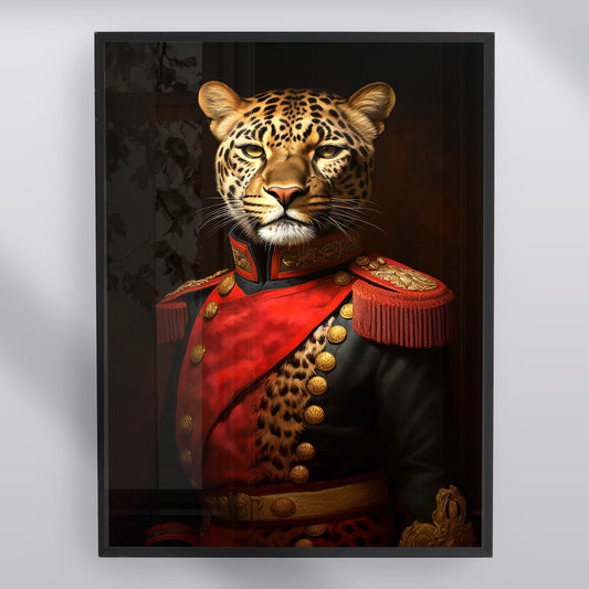 leopard in Military Uniform Print