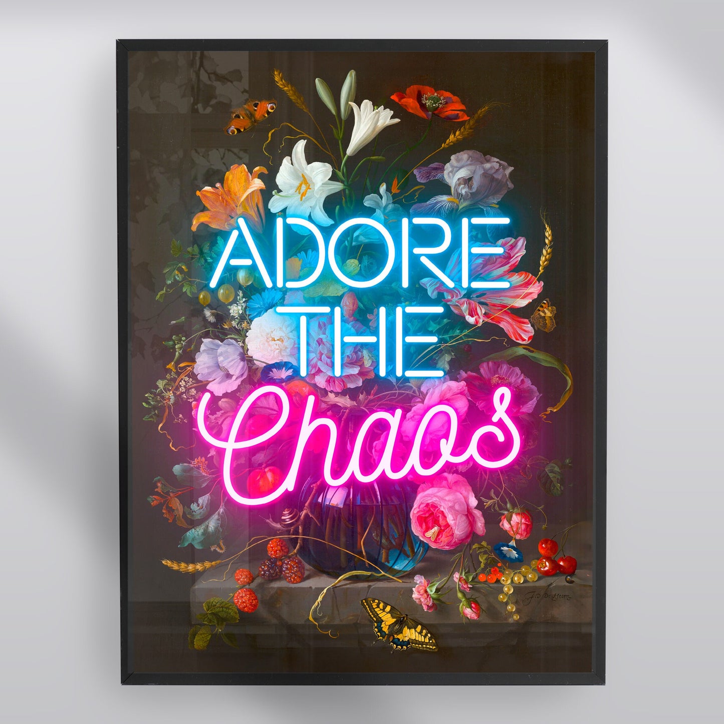 Adore The Chaos Neon Wall Art Print