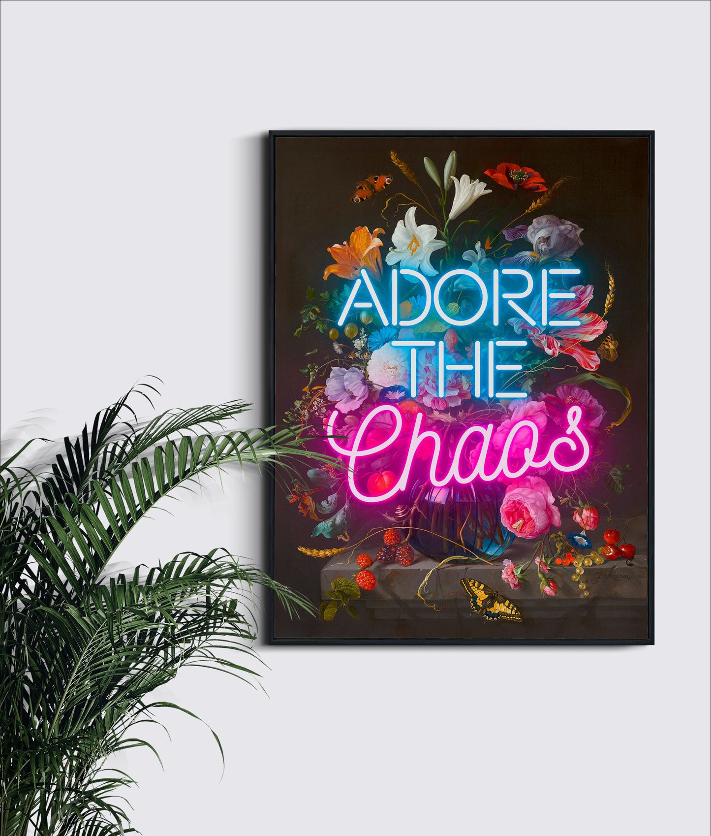 Adore The Chaos Neon Wall Art Print